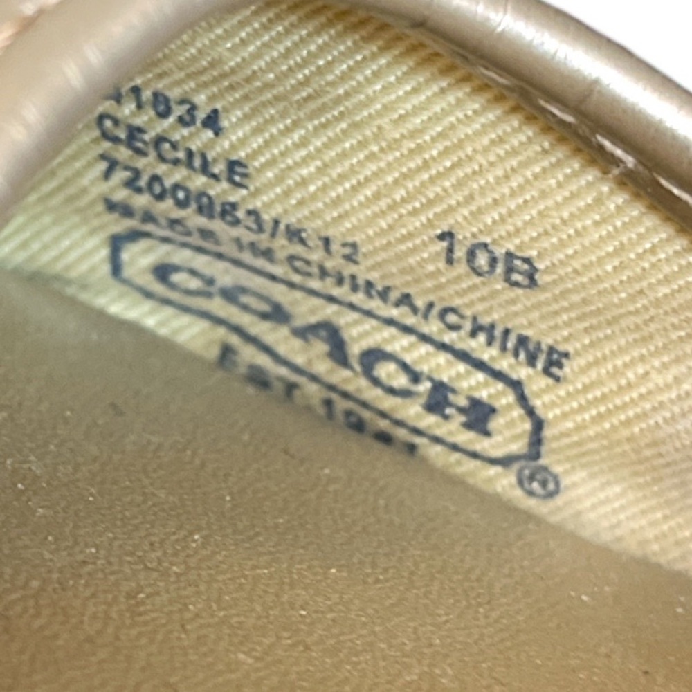 Coach Brown Signature Canvas Gold Cap-Toe Ballet Flats - Picture 9 of 11